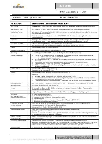 HW50 T30-1 - REINÃRDT TÃ¼ren GmbH