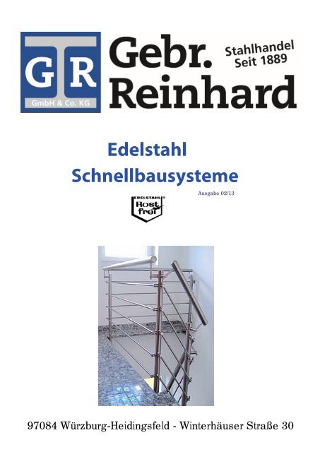Katalog fÃ¼r Edelstahl Schnellbausysteme - Gebr. Reinhard