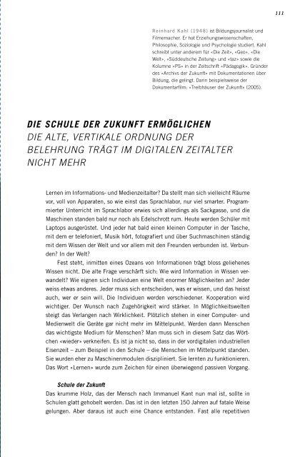 Die Schule Der Zukunft Ermoglichen Die Reinhard Kahl