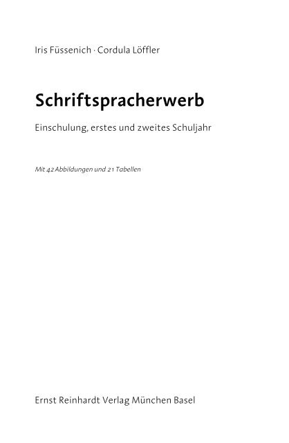 Schriftspracherwerb - Ernst Reinhardt Verlag