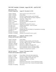 2011-2012 Academic Calendar Calendar August 20, 2011 - April 26 ...
