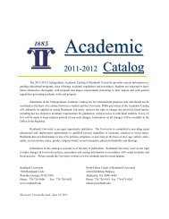 Catalog - Reinhardt University