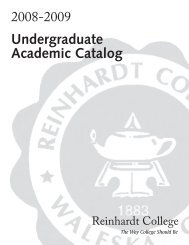Undergraduate Academic Catalog - Reinhardt University