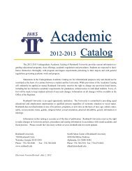 Academic Catalog - Reinhardt University