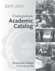 Academic Catalog - Reinhardt University