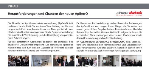 Herausforderungen und Chancen der neuen ApBetrO - Reinraum ...