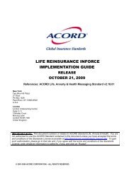 LIFE REINSURANCE INFORCE IMPLEMENTATION GUIDE