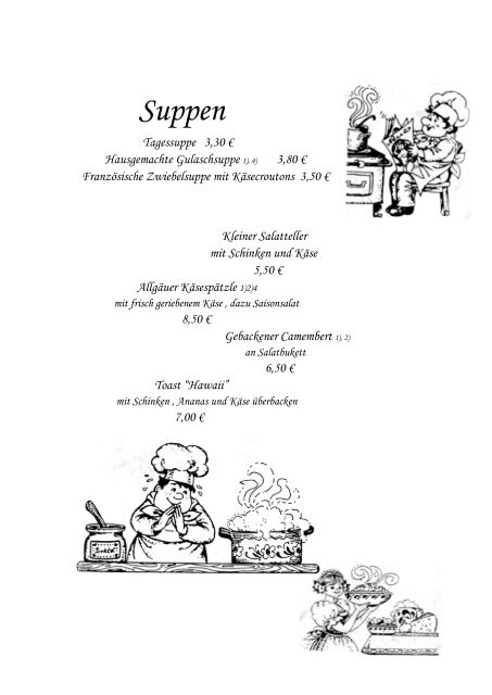 Speisekarte des Restaurant Landgasthof Kuhl - Reinsfeld