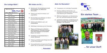 kÃ¶nnen Sie das Wahlprogramm 2009 der OWL Port als ... - Reinsfeld