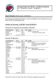 Unser Fahrplan (Ãnderungen vorbehalten) - Reise-Service G ...