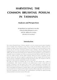 HARVESTING THE COMMON BRUSHTAIL POSSUM IN TASMANIA ...