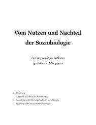 Vom Nutzen und Nachteil der Soziobiologie