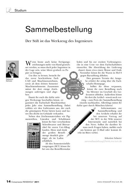 PDF-Version - Reisswolf - Technische UniversitÃ¤t MÃ¼nchen