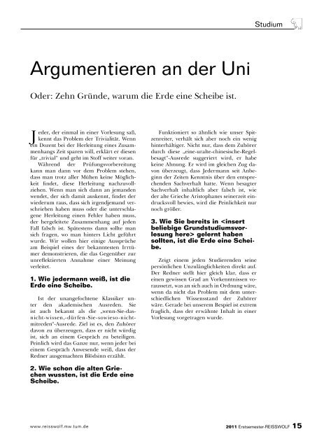 PDF-Version - Reisswolf - Technische UniversitÃ¤t MÃ¼nchen