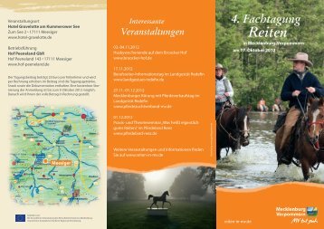 Flyer der 4. Fachtagung - Reiten in Mecklenburg-Vorpommern