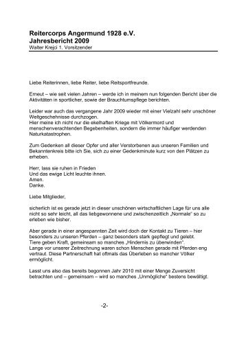 Reitercorps Angermund 1928 e.V. Jahresbericht 2009