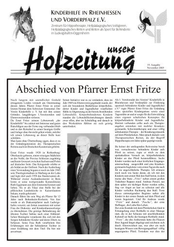 Hofzeitung 2005 als PDF zum Herunterladen - Reiterhof Kinderhilfe ...