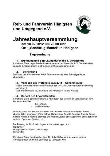 Protokoll JHV 2012.pdf - Reitverein HÃ¤nigsen