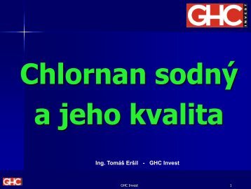 PotravinÃ¡ÅskÃ½ chlornan sodnÃ½ - GHC Invest