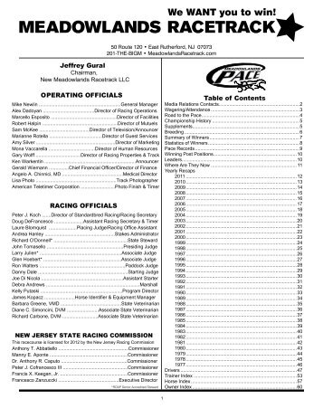 Media Guide - Meadowlands Pace