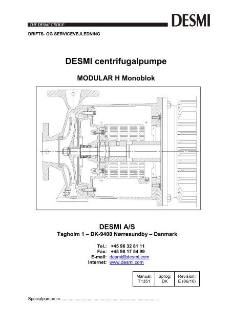 DESMI centrifugalpumpe MODULAR H Monoblok DESMI A/S