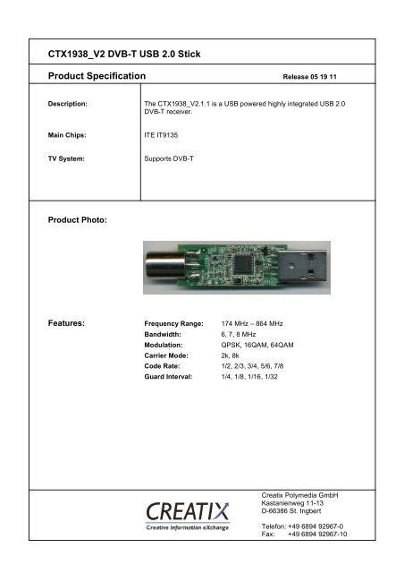 CTX1938 V2 Usb-Stick - creatix