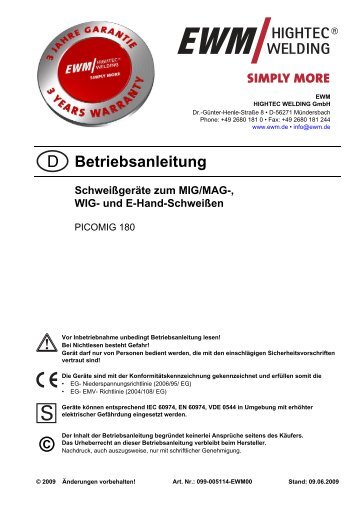 PICOMIG 180 DC tragbar - Reiz GmbH