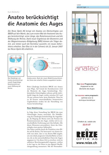Anateo Presseartikel - Reize Optik AG