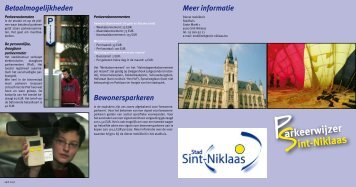 "PARKEERWIJZER" voor de stad Sint-Niklaas - Reizen De Cauwer