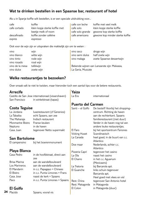 Jetair informatieboekje over : Lanzarote - Reizen De Cauwer
