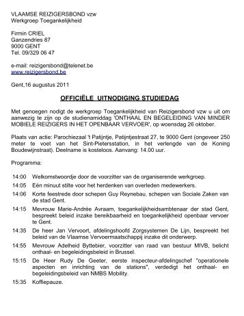 Uitnodiging Studiedag met programma