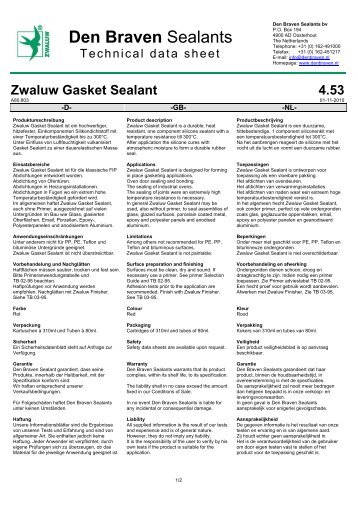 Zwaluw Gasket Sealant 4.53 - Den Braven