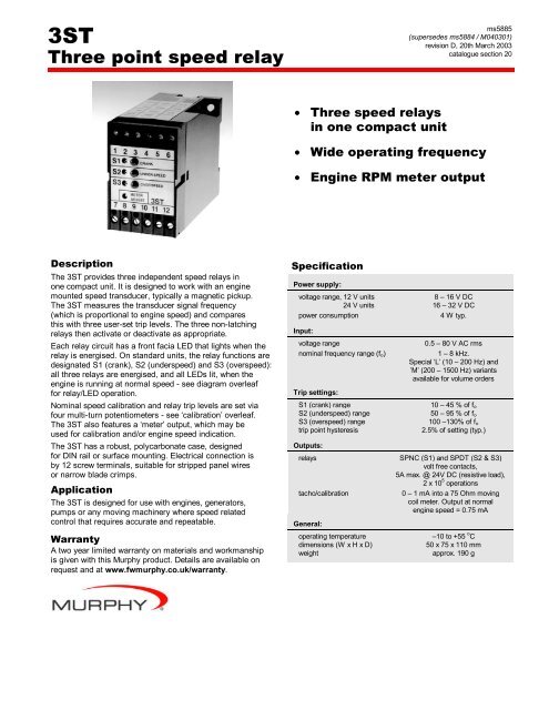 3ST sales bulletin - F W Murphy