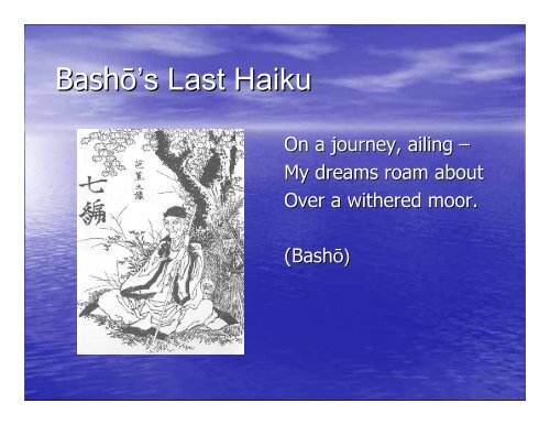 Bashō: Wanderer and Poet