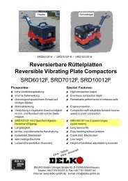 Reversierbare Rüttelplatten Reversible Vibrating ... - DELKO Gmbh