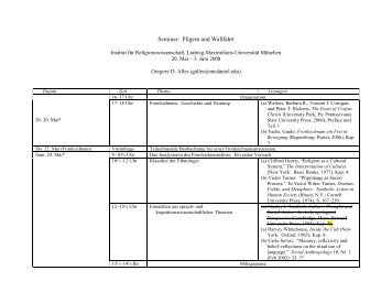 Seminar: Pilgern und Wallfahrt - Religionswissenschaft - Ludwig ...