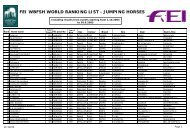 FEI WBFSH WORLD RANKING LIST - JUMPING HORSES