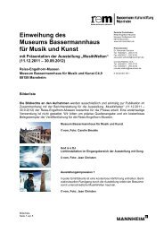 Einweihung des Museums Bassermannhaus fÃ¼r Musik und Kunst