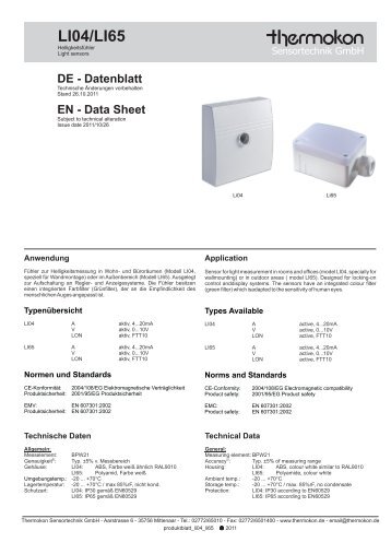 LI04/LI65 - Thermokon Sensortechnik GmbH