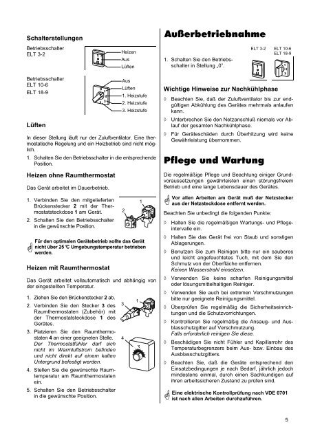 REMKO ELT / ELT E Elektro - Heizautomaten Bedienung Technik ...