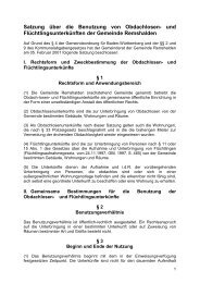 Satzung Ã¼ber die Benutzung von Obdachlosen - Gemeinde ...