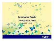 Consolidated Results First Quarter 2009 First Quarter 2009 - REN