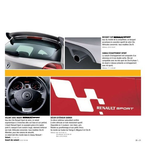 ACCESSOIRES PERSONNALISATION 2009 - Renault.be