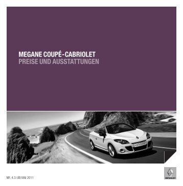 megane coupÃ©-cabriolet preise und ausstattungen - Renault