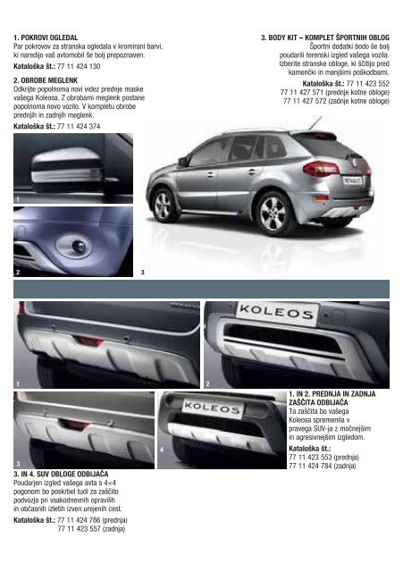 KOLEOS DODATNA OPREMA - Renault