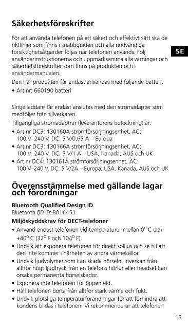 Quick Reference Guide. Ascom d62  DECT Handset, TD 92584SE