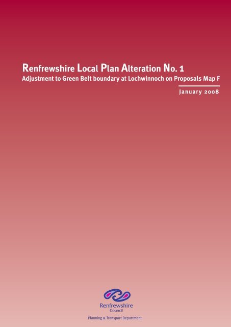 Renfrewshire Local Plan Alteration No. 1 - Renfrewshire Council