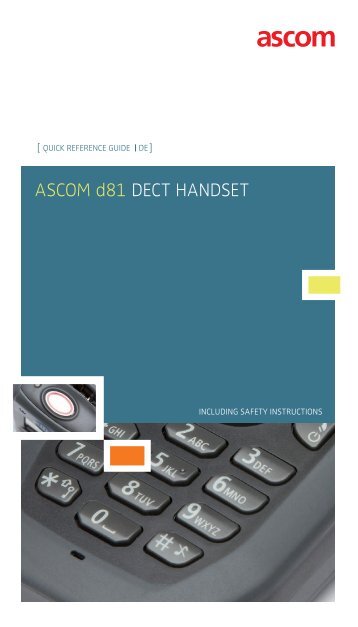 Quick Reference Guide, Ascom d81 DECT Handset, TD 92667DE