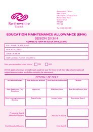 Education Maintenance Allowance Application Form - Renfrewshire ...