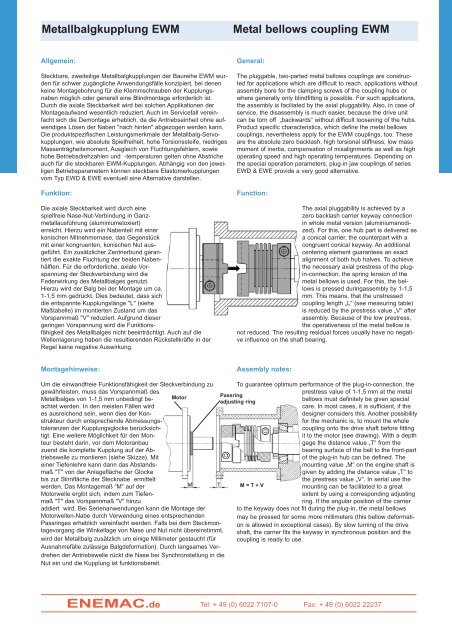 ENEMAC.de Metallbalgkupplung EWM Metal bellows coupling EWM